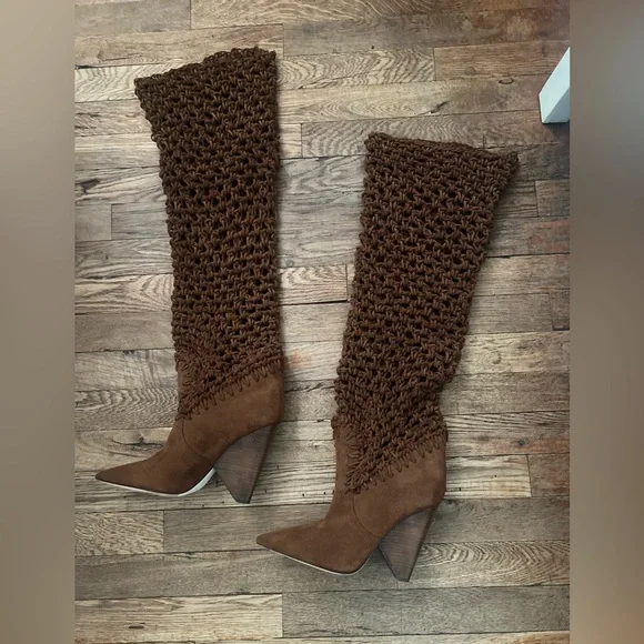 Saint Laurent Suede Twine Niki 105 Boot - Picture 5 of 14